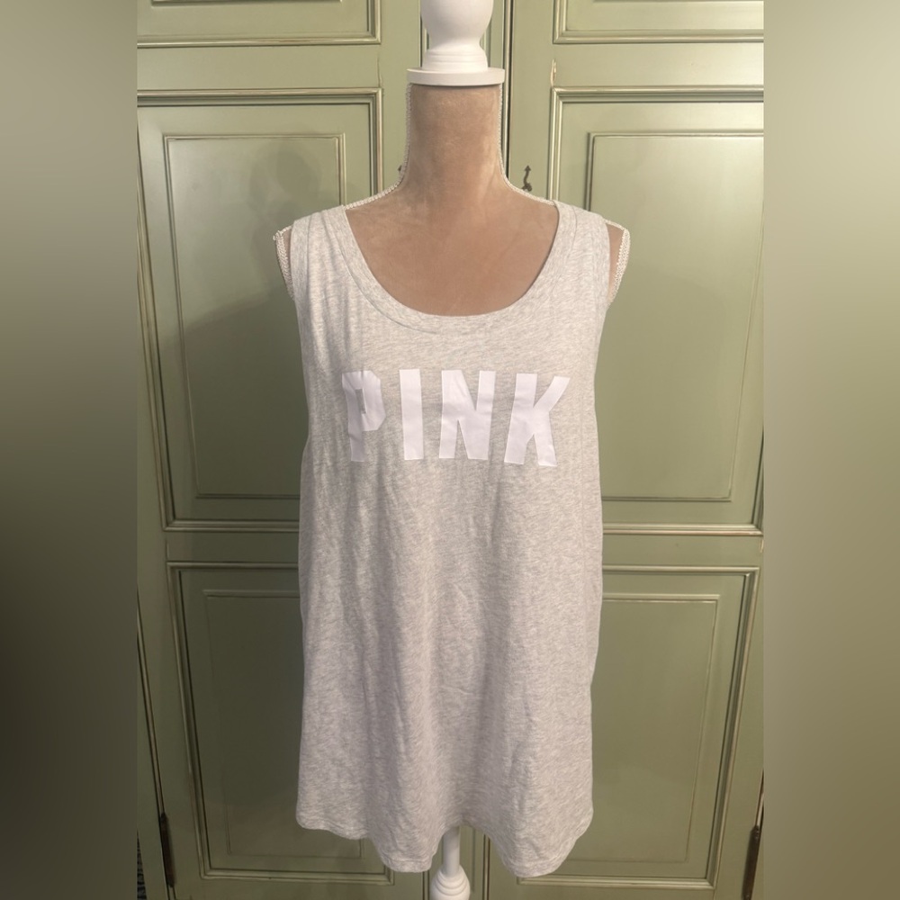 PINK Victoria's Secret Light Gray Tank Top
